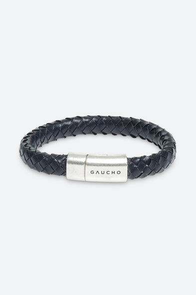 Braided Leather Bracelet in Black