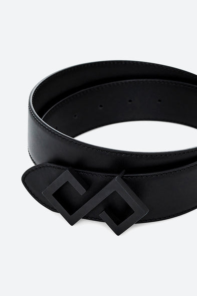 Men's Alvear Belt in Black, Matte Black Buckle