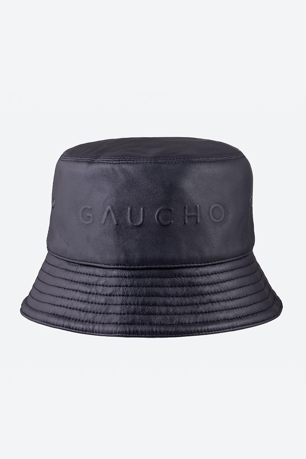 Lambskin Leather Bucket Hat in Black