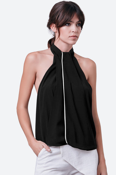 Peña Halterneck Top in Black