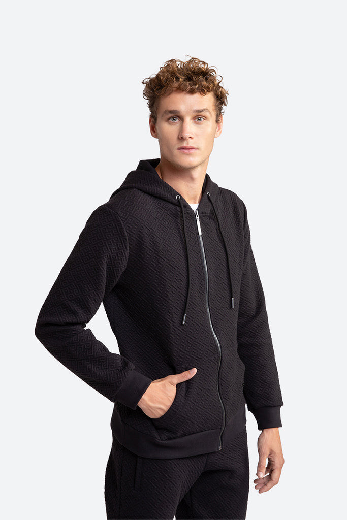 Men's Alsina Gaucho Pattern Zip Hoodie in Navy L