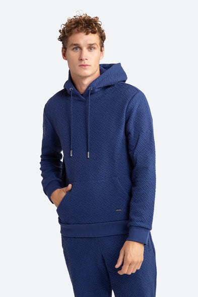 Men's Gorriti Gaucho Pattern Hoodie in Navy