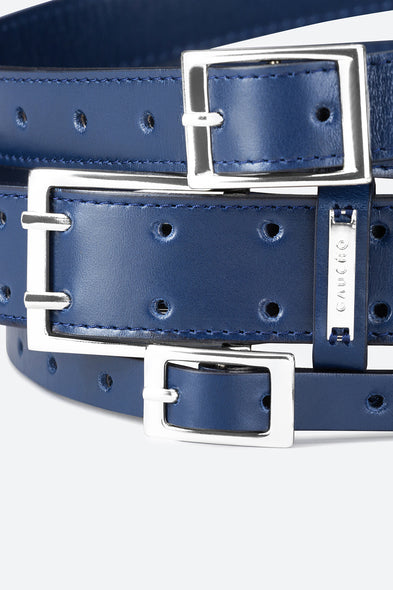 Corset Ushuaia Leather Belt in Navy